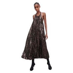 Sequin Zara Halter Dress Midi